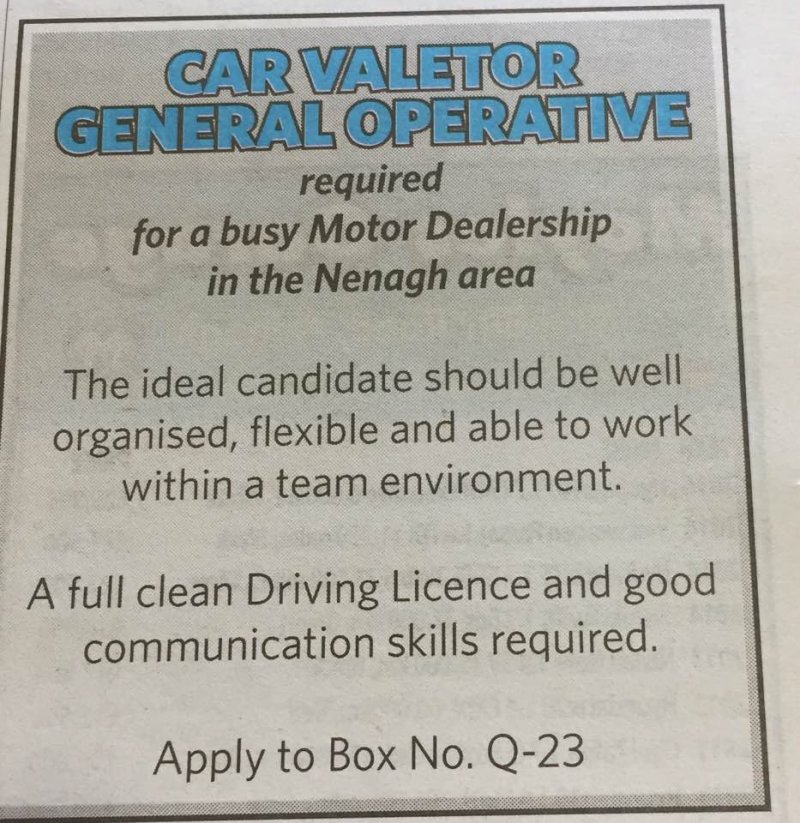 Nenagh Guardian - Car Valetor General Operative