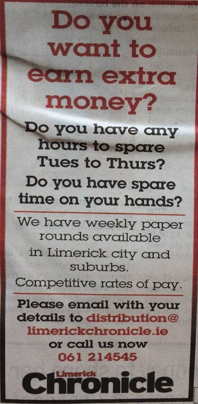 Limerick Leader - Paper Round Vacancies