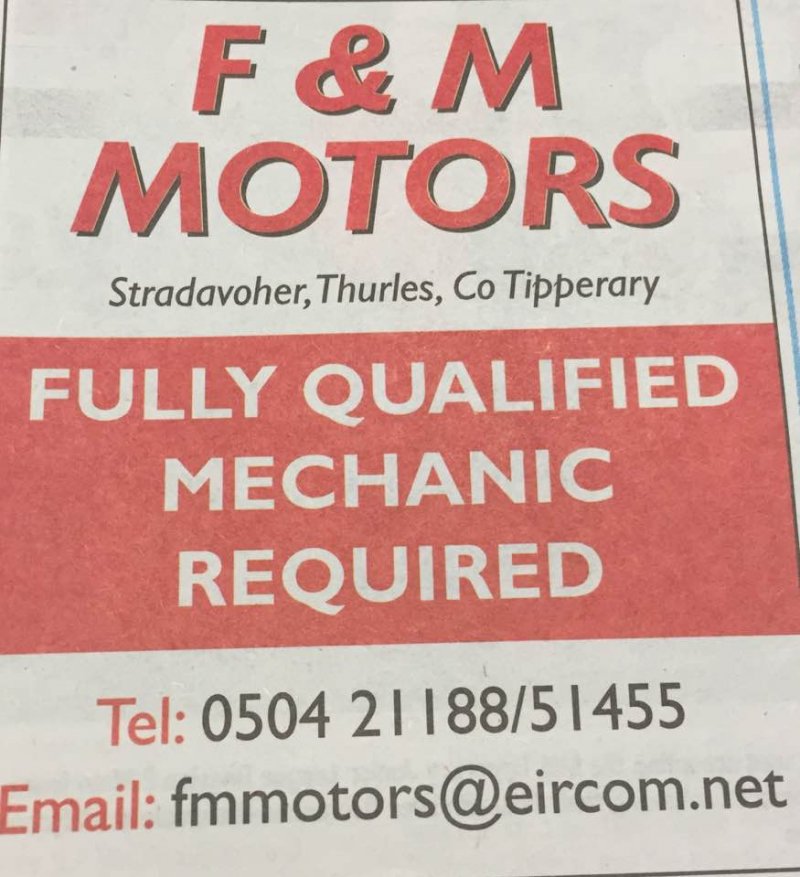 Tipperary Star - Full Qualified Mechanic