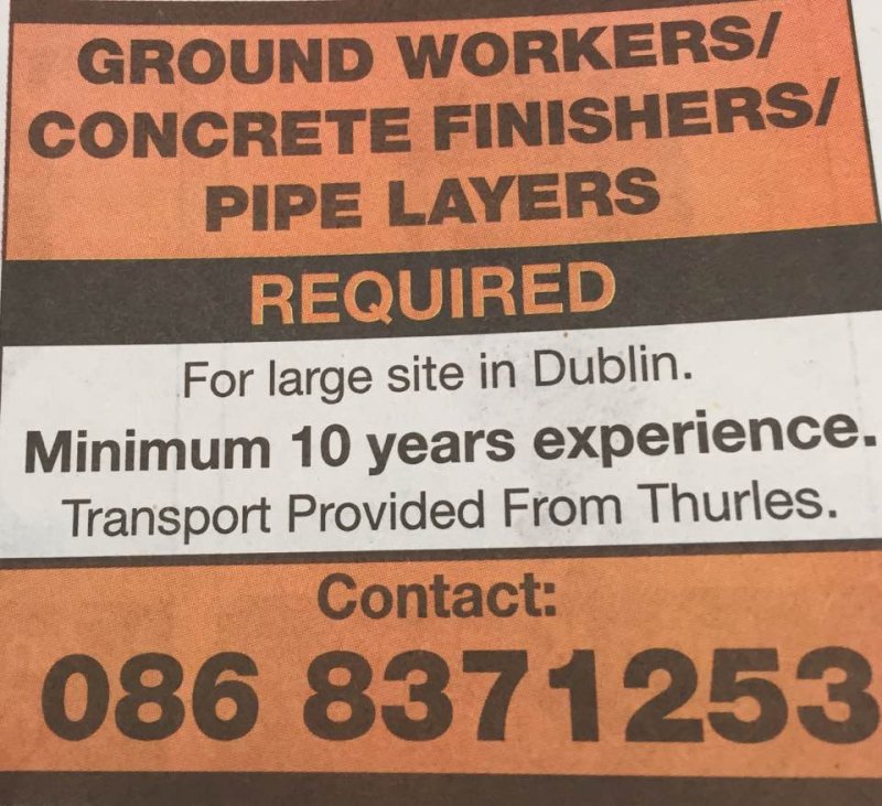 Tipperary Star - Ground Workers, Concrete Finishers, Pipe Layers