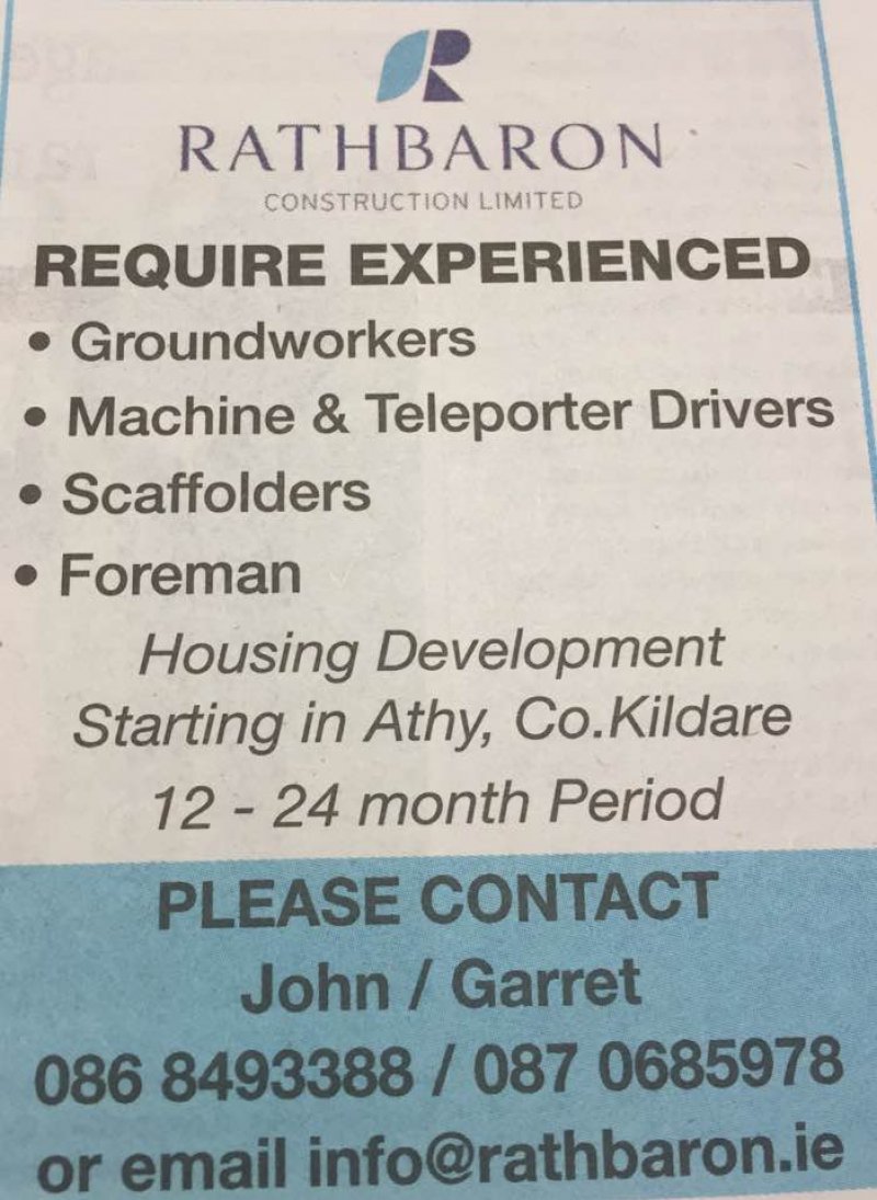 Tipperary Star - Ground Workers, Machine Teleporter Drivers, Scaffolders, Foreman