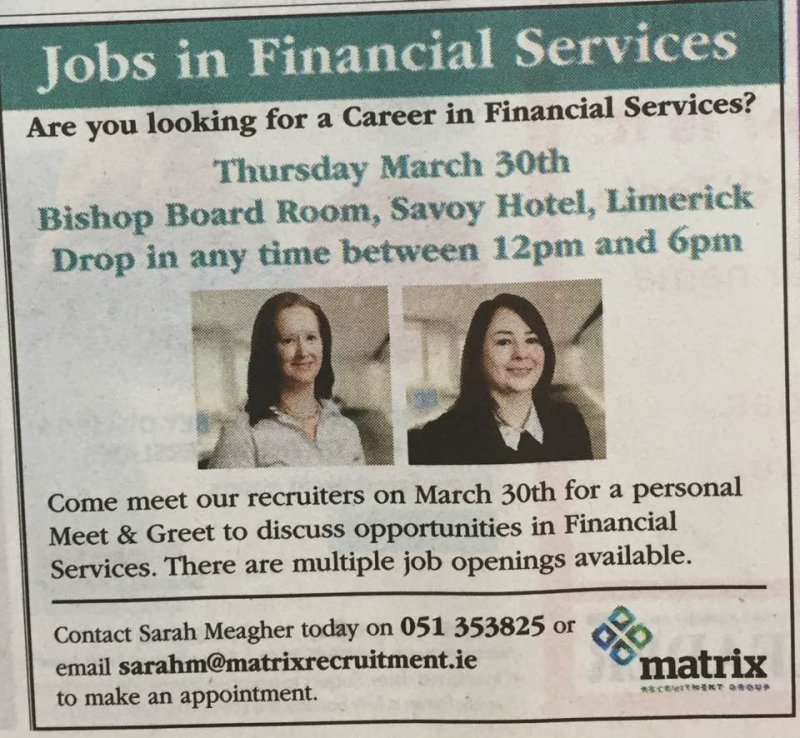 Limerick Leader - Jobs in Financial Services