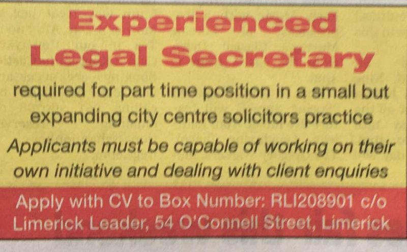Limerick Leader - Legal Secretary