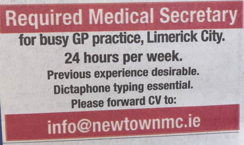 Limerick Leader - Medical Secretary