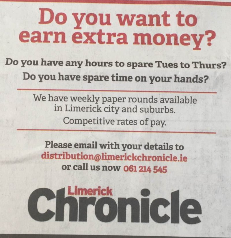 Limerick Leader - Paper Round Vacancies1