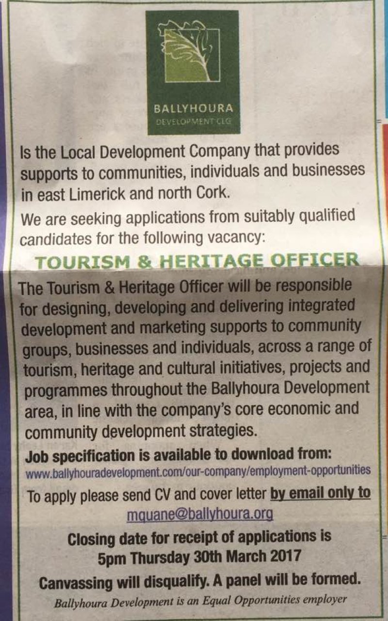Limerick Leader - Tourism & Heritage Officer