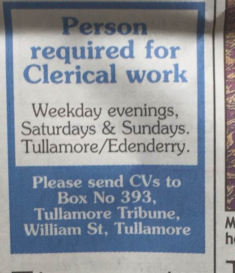 Midland Tribune - Clerical Worker