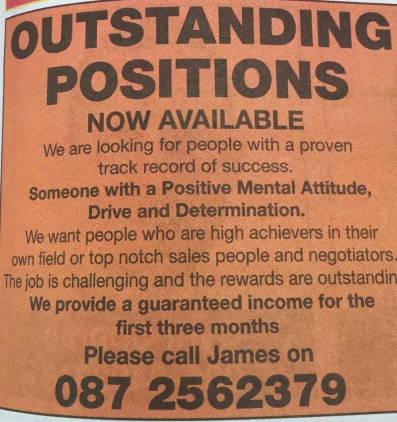 Tipperary Star - Outstanding Positions
