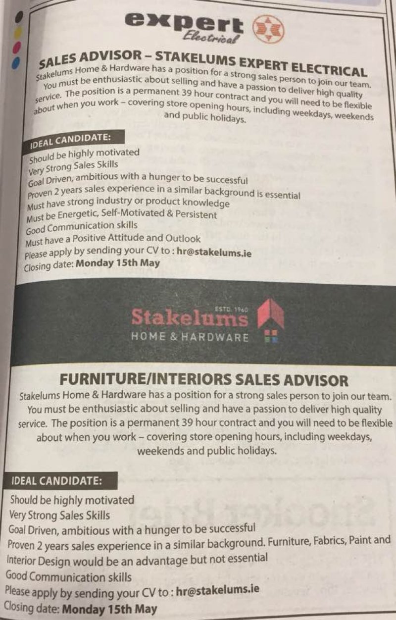 Nenagh Guardian - Sales Adviser - Furniture/Interiors Sales Advisor