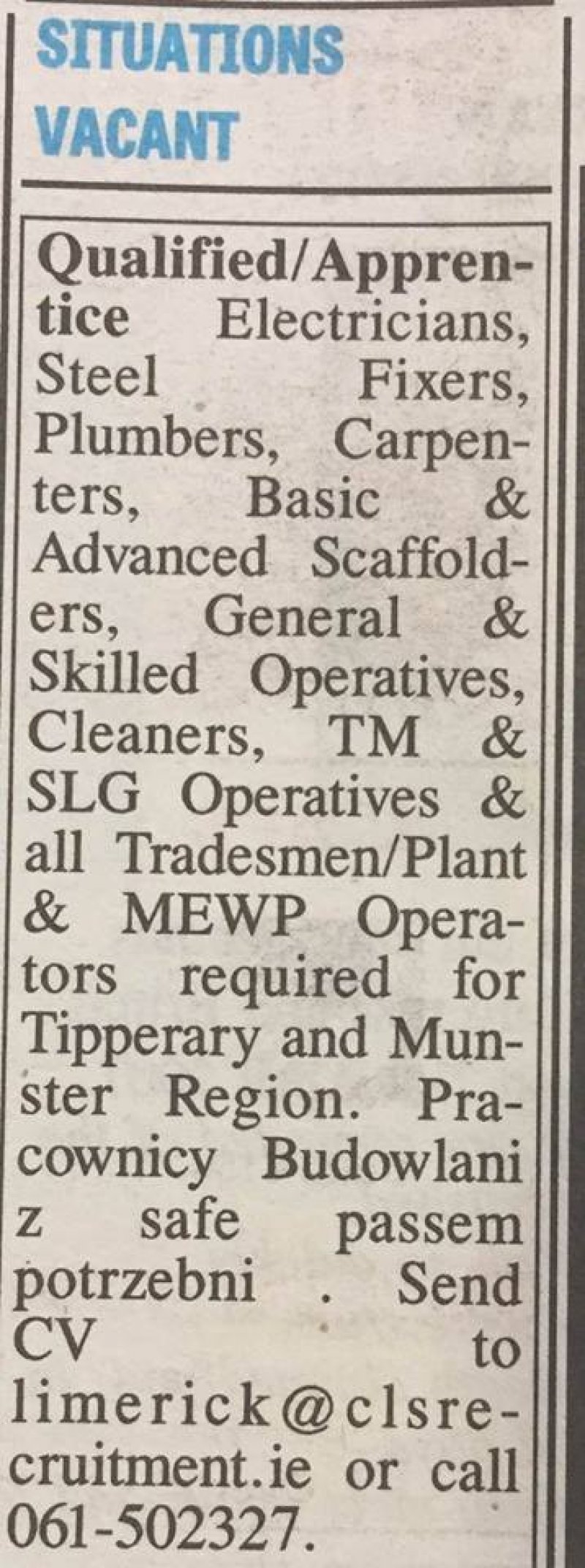 Tipperary Star - Situations Vacant2