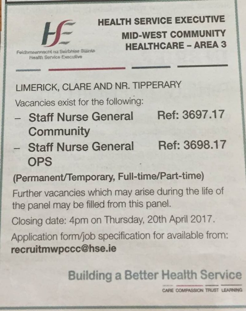 Nenagh Guardian - Staff Nurses