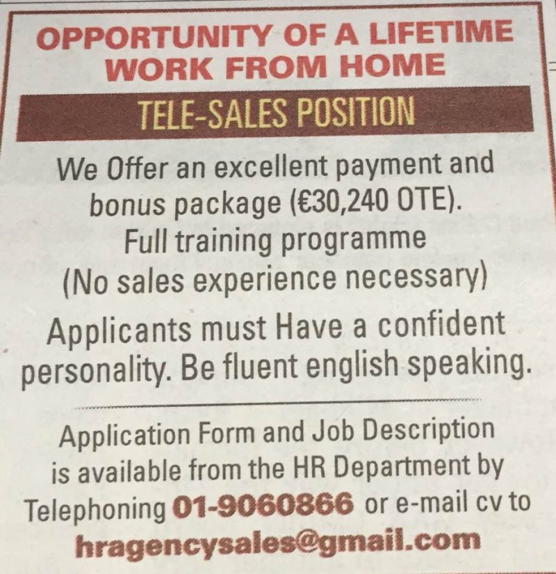 Tipperary Star - Tele Sales Position