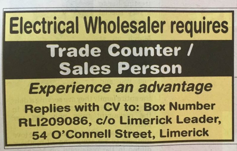 Limerick Leader - Trade Counter Sales Person