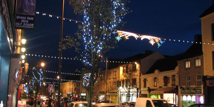 Switching On Of Christmas Street Lights