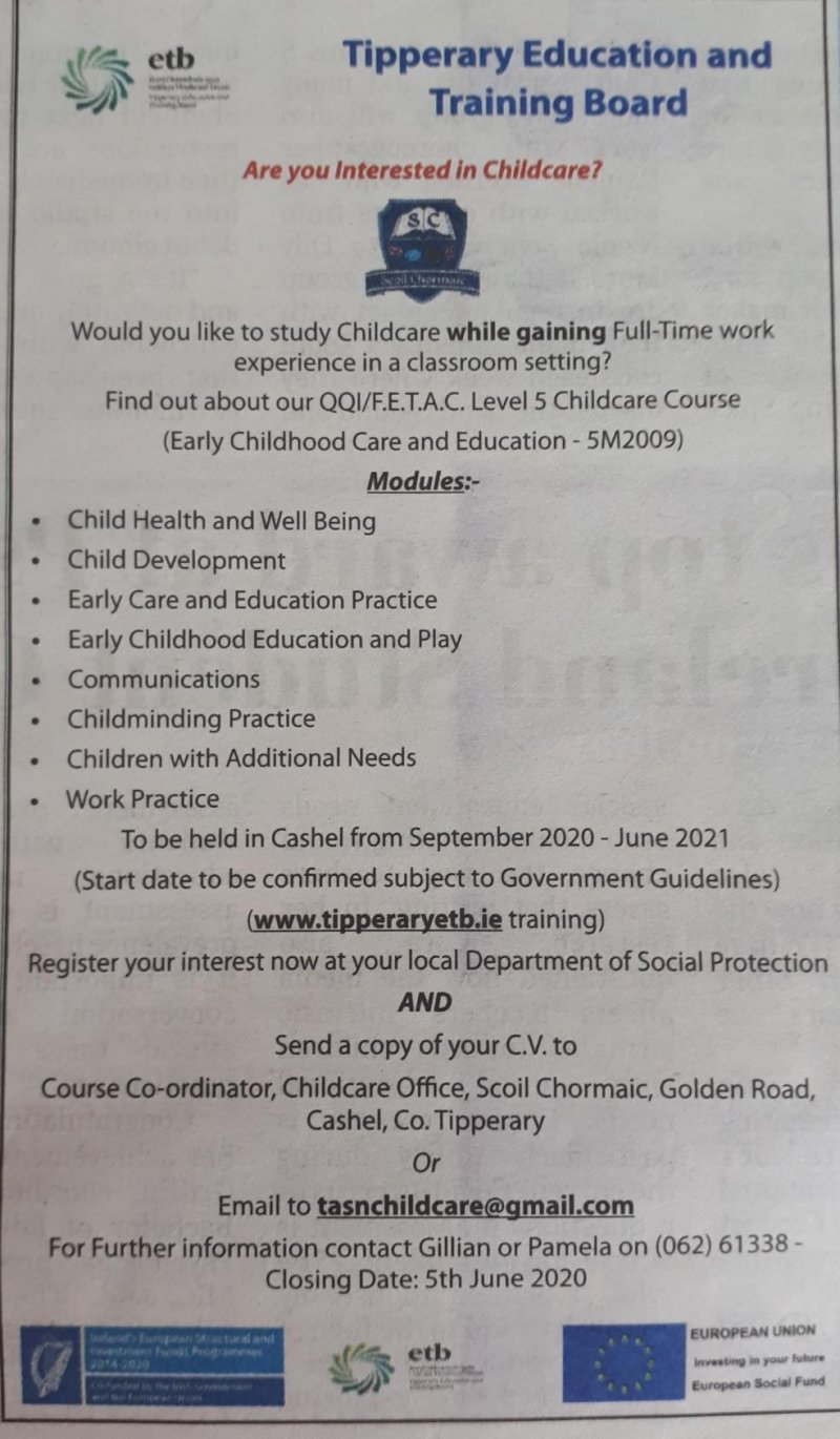 Childcare Full-Time Work Experience