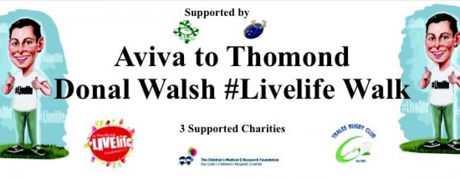 Aviva to Thomand - Donal Walsh #LiveLife Walk arriving in Nenagh